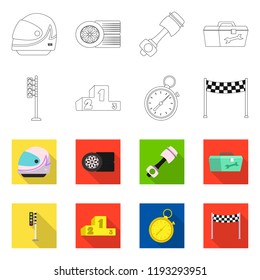 Vector design of car and rally logo. Collection of car and race stock symbol for web.