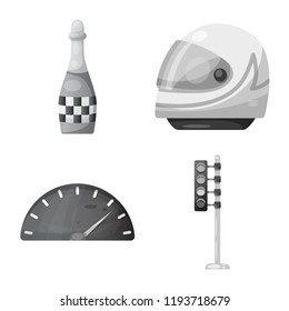 Vector design of car and rally logo. Set of car and race stock vector illustration.
