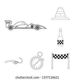 Vector design of car and rally logo. Collection of car and race stock vector illustration.