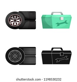 Vector design of car and rally logo. Set of car and race stock vector illustration.