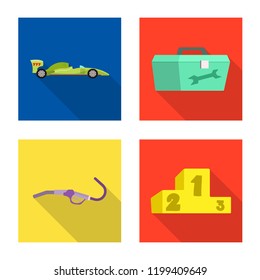 Vector design of car and rally logo. Set of car and race stock vector illustration.