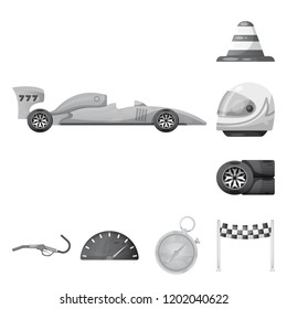 Vector design of car and rally logo. Set of car and race vector icon for stock.