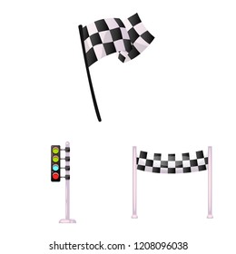 Vector design of car and rally logo. Set of car and race vector icon for stock.