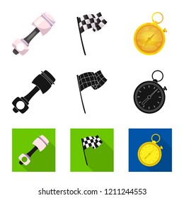 Vector design of car and rally logo. Set of car and race stock vector illustration.
