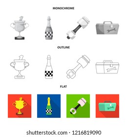Vector design of car and rally logo. Collection of car and race stock vector illustration.