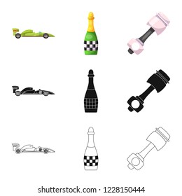 Vector design of car and rally logo. Collection of car and race stock vector illustration.