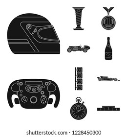 Vector design of car and rally logo. Set of car and race vector icon for stock.