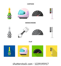 Vector design of car and rally logo. Collection of car and race stock vector illustration.
