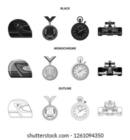 Vector design of car and rally logo. Set of car and race stock vector illustration.
