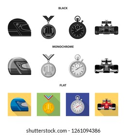 Vector design of car and rally logo. Collection of car and race stock vector illustration.