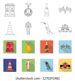 Vector design of car and rally logo. Set of car and race stock vector illustration.