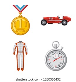 Vector design of car and rally logo. Set of car and race stock symbol for web.