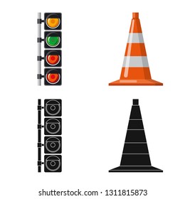 Vector design of car and rally logo. Collection of car and race vector icon for stock.