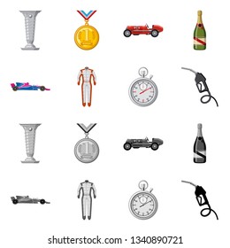 Vector design of car and rally logo. Collection of car and race stock vector illustration.