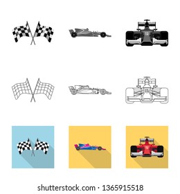 Vector design of car and rally logo. Collection of car and race stock symbol for web.