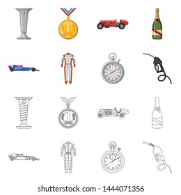 Vector design of car and rally logo. Collection of car and race stock symbol for web.