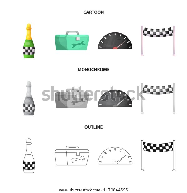 Vector design of car and rally logo.\
Collection of car and race stock vector\
illustration.