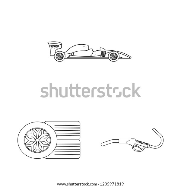 Vector design of car and rally logo.\
Collection of car and race stock symbol for\
web.
