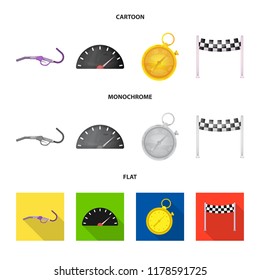 Vector design of car and rally sign. Collection of car and race vector icon for stock.