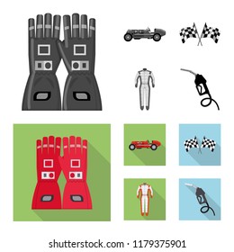 Vector design of car and rally sign. Collection of car and race stock symbol for web.