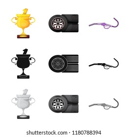 Vector design of car and rally sign. Collection of car and race vector icon for stock.