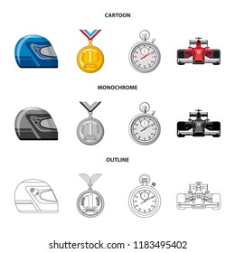 Vector design of car and rally sign. Collection of car and race vector icon for stock.