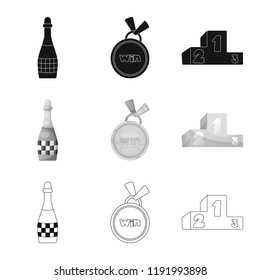 Vector design of car and rally sign. Collection of car and race stock symbol for web.