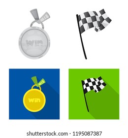Vector design of car and rally sign. Collection of car and race stock symbol for web.