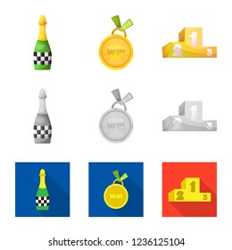 Vector design of car and rally sign. Collection of car and race stock symbol for web.
