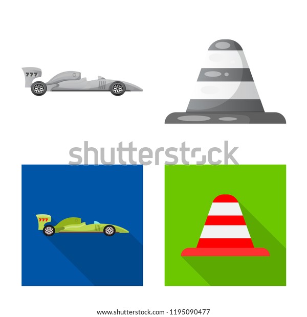 Vector design of car and rally sign.\
Collection of car and race stock symbol for\
web.