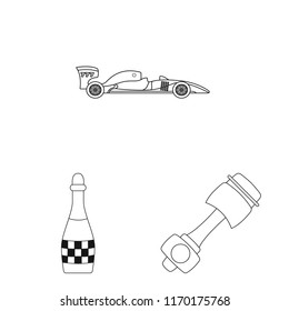 Vector design of car and rally symbol. Collection of car and race stock symbol for web.
