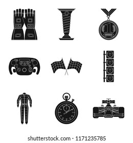 Vector design of car and rally symbol. Collection of car and race stock symbol for web.