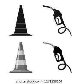 Vector design of car and rally symbol. Set of car and race stock vector illustration.