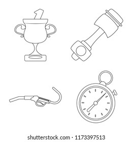 Vector design of car and rally symbol. Collection of car and race stock symbol for web.