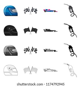 Vector design of car and rally symbol. Collection of car and race stock symbol for web.
