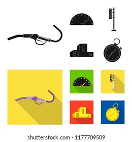 Vector design of car and rally symbol. Set of car and race stock symbol for web.