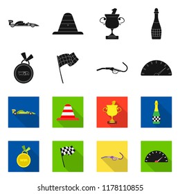 Vector design of car and rally symbol. Set of car and race stock symbol for web.