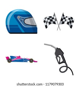 Vector design of car and rally symbol. Collection of car and race stock symbol for web.
