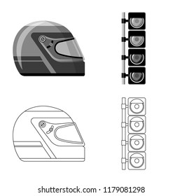 Vector design of car and rally symbol. Set of car and race stock symbol for web.