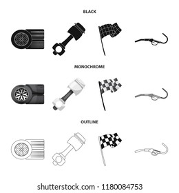 Vector design of car and rally symbol. Set of car and race stock vector illustration.