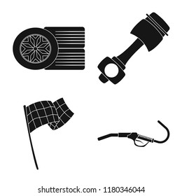 Vector design of car and rally symbol. Collection of car and race stock vector illustration.