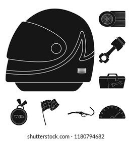 Vector design of car and rally symbol. Collection of car and race stock symbol for web.