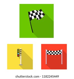 Vector design of car and rally symbol. Set of car and race stock vector illustration.