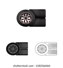 Vector design of car and rally symbol. Collection of car and race stock symbol for web.