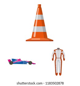 Vector design of car and rally symbol. Collection of car and race stock vector illustration.