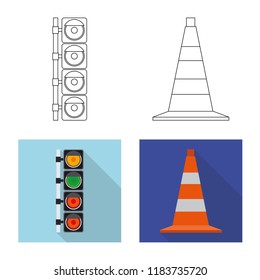 Vector design of car and rally symbol. Set of car and race stock vector illustration.