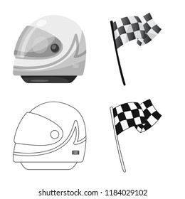 Vector design of car and rally symbol. Set of car and race stock symbol for web.
