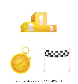 Vector design of car and rally symbol. Collection of car and race vector icon for stock.