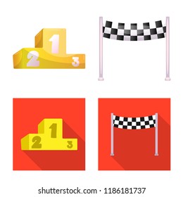 Vector design of car and rally symbol. Collection of car and race vector icon for stock.