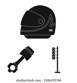 Vector design of car and rally symbol. Collection of car and race stock symbol for web.